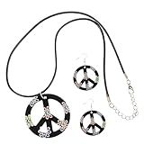LIFKOME Acessórios De Festa Símbolo De Paz Materiais De Festa Coroa Hippie Sinal De Paz Colar Hippie Colar Acessórios De Vestido De Baile Mulher De Carnaval Decorações De Festa