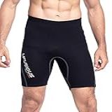 LIFURIOUS Bermuda Masculina De Neoprene Para Mergulho- 2 Mm- Para Natação- Canoagem- Surf- Esportes Aquáticos- Preto- GG