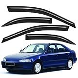 Lightronic Wv94241 Defletor De Janela Lateral De Montagem Externa Protetor De Chuva, Fumaça Escura, Conjunto De 4 Peças, Serve Para Honda Civic Sedan 1996-2000