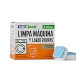 Limpa Maquina De Lavar Roupas Em Tabletes Pastilhas TabClean Cx Kit C 06 Unidades De 15g 90g 06 Ciclos De Limpeza E Higienização Da Maquina De Lavar Roupas C Tampa Superior Ou Frontal Neutro 