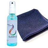 Limpa Telas E Lentes 120 Ml Com 1 Flanela Microfibra Limpa Óculos Celular Computador Notebook Camera