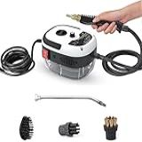 Limpador A Vapor Pressurizado Portátil De Alta Temperatura 2500w Limpador A Vapor Para Carros E Móveis Aspirador De Pó Portátil Sem Fio Sucção Forte Com 1 Bocal E 3 Cabeças De Escova Branco