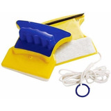Limpador Magnético Para Janelas E Aquários Com Feltro E Imã Cor Amarelo Azul