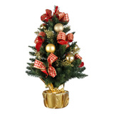 Linda Árvore De Natal Dourada Decorada 55cm Artesanal Luxo Cor Vermelho/dourado