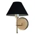 Linda Arandela De Parede Com Cúpula De Algodão Estrutura Dourado E Cúpula Preto - Bivolt 110v/220v Ideal Para Cabeceira De Cama