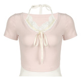 Linda Blusa Curta De