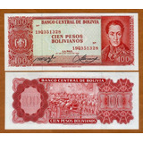 Linda Cédula Da Bolívia 100 Pesos 1962 Flor De Estampa