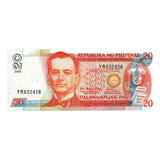 Linda Cédula Das Filipinas 20 Piso 2008 Flor De Estampa