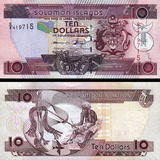 Linda Cédula Das Ilhas Salomao 10 Dolares 2009 Fe