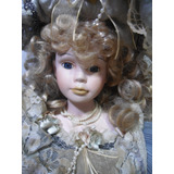 Linda E Antiga Boneca De Porcelana 40cm