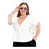 Linda E Estilosa Blusa Feminina Manga Princesa Plus Size