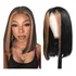 Linda Front Lace 4x4 Lisa Cabelo Humano Preta C Mechas Mel