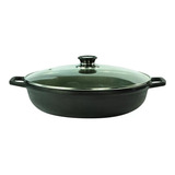 Linda Panela Tacho P Paella De Ferro C Tampa Vidro 37cm