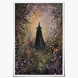 Linda Pintura Em Tela Bruxa Bruxa Impressão De Arte De Parede Decoração Gótica Pôster De Bruxa Halloween Quarto De Bruxa Decorações Estéticas Sala De Estar Quarto Home Office Pôsteres Decorativos 30 X