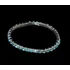 Linda Pulseira Bracelete Prateada Strass Azul Festa Luxo