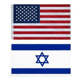 Lindas Bandeiras Oficiais Israel + Usa - 0,90 M X 1,50 M