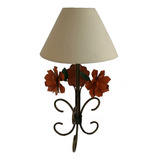 Lindo Abajur De Ferro Decorativo Para Sala Colonial Com Flor