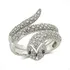 Lindo Anel Cobra De Ouro Branco 18k E Brilhantes.