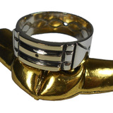 Lindo Anel Prata 925 Atlantis Atlante Com Chapa De Ouro