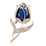 Lindo Broche Dourado Formato Flor Azul