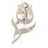 Lindo Broche Dourado Formato Flor Bege Fashion 5,5 Cm