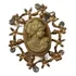 Lindo Broche Dourado Madreperola Strass Camafeu 3,5x3cm 05