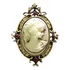Lindo Broche Dourado Madreperola Strass Camafeu 3x2,5 Cm