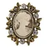 Lindo Broche Dourado Madreperola Strass Camafeu 4,9x6,1 Cm