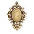 Lindo Broche Dourado Madreperola Strass Camafeu 4x3 Cm 09
