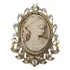 Lindo Broche Dourado Madreperola Strass Camafeu 4x5,2 Cm