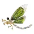 Lindo Broche Prateado Borboleta Strass Verde Luxo 5.6x6.5 Cm
