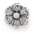 Lindo Broche Prateado Flor Perolas Strass Fashion 5,5 Cm