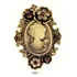Lindo Broche Prateado Madreperola Strass Camafeu 3,5x3 Cm 07