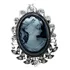 Lindo Broche Prateado Madreperola Strass Camafeu 3x2,5 Cm 03