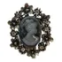 Lindo Broche Prateado Madreperola Strass Camafeu 3x2,5 Cm 04