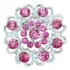 Lindo Broche Prateado Pedra Rosa Strass 3 Cm Diametro Luxo