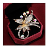 Lindo Broche Ramalhete Luxo Dourado C Strass