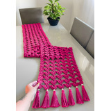 Lindo Caminho De Mesa De Crochê Artesanal 2m X 35cm