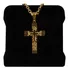 Lindo Colar 3d Cruz Pai Nosso Top Masculino Banhado Cor Dourado