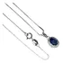 Lindo Colar Prata 925 Com Safira Azul Oval Natural