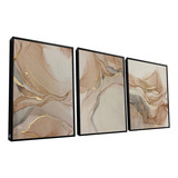 Lindo Conjunto De Quadros Abstratos Clean Mármore Clean Luxo