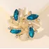 Lindo Maxxi Broche Dourado Azul Medalhao Strass 7x4,5 Cm