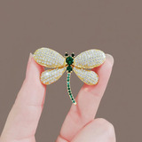 Lindo Maxxi Broche Dourado Verde Borboleta