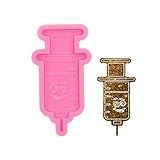 Lindo Molde De Silicone Em Forma De Seringa Fofa Seringa Resina Epóxi Molde De Arte Molde De Aderência Para Telefone Molde De Resina Para Carretel De Crachá Faça Você Mesmo Pingentes Joias Molde De