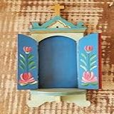 Lindo Oratório Em Madeira 32 Cm Para Parede - Artesanato Mineiro-
