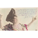 Lindo Postal Romântico 1905 Colorizado E