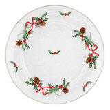Lindo Prato Raso Porcelana Natal Christmas Louça Portuguesa