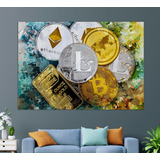 Lindo Quadro Em Canvas Criptomoedas Bitcoin