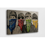 Lindo Quadro Em Tela Canvas Banksy Street Arte The Beatles