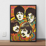 Lindo Quadro Poster Com Moldura Rock Classico Beatles P1734